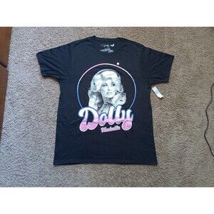 Dolly Parton Nashville T-Shirt Men's Large Black Short Sleeve